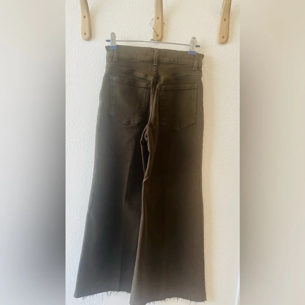 NWT Madewell Flared Wide-Leg Crop Jeans in Dark Mocha Size 23 - Picture 3 of 3